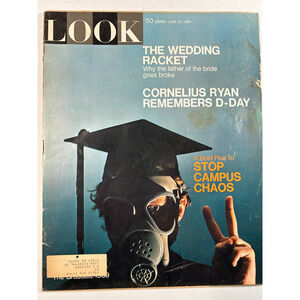 Vintage LOOK Magazine June 10 1969 Campus Riots Wedding Racket Katherine Ross